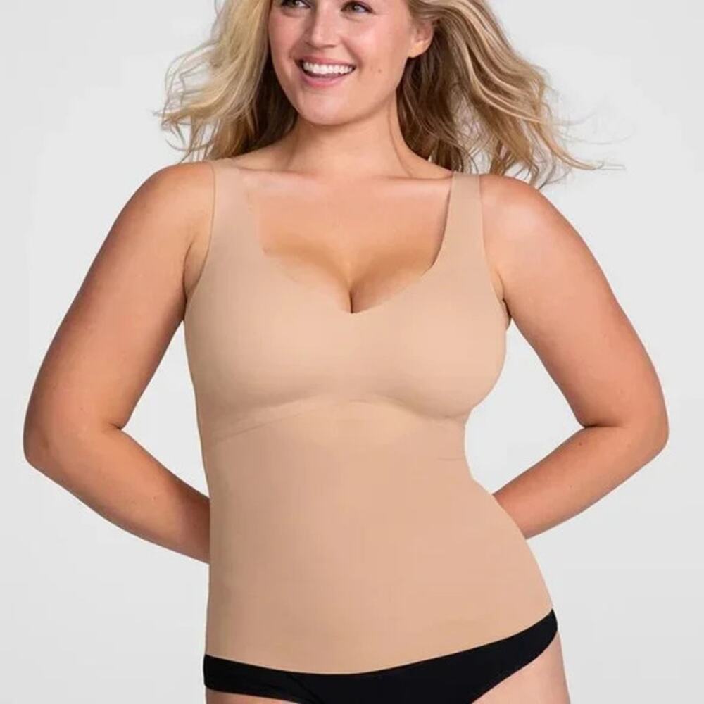 HONEYLOVE Liftwear Shaper Tank Top Shapewear Wide Straps Sand Cream Plus Size 2x